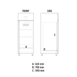 Τυφλή συντήρηση 700 lt για GN 2/1, inox 304 AXF 700 TN